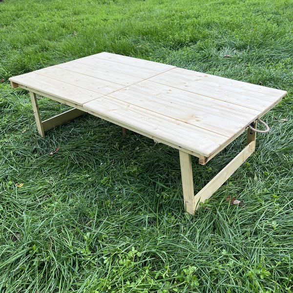 Foldable Wooden Low Table - Built-in Legs