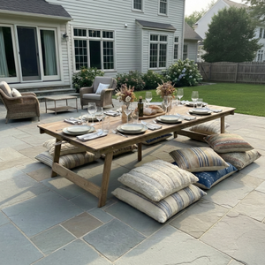 Foldable Wooden Low Table - Built-in Legs