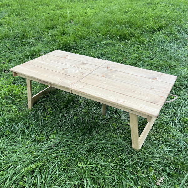 Foldable Wooden Low Table - Built-in Legs