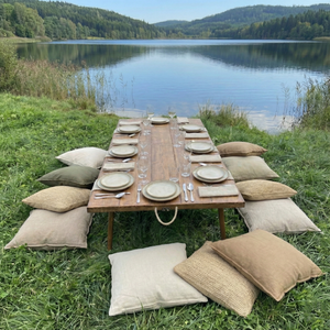Foldable Wooden Low Table - Tapered Legs