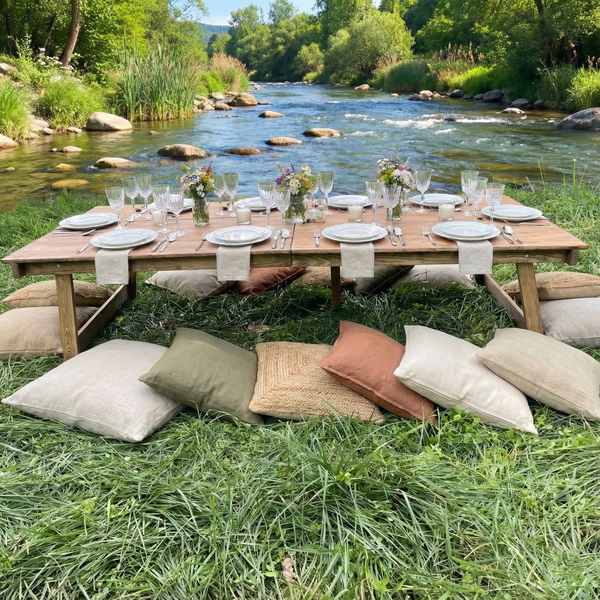 Foldable Wooden Low Table - Built-in Legs