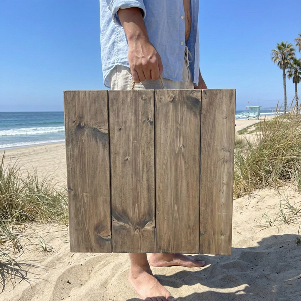 Foldable Wooden Low Table - Built-in Legs