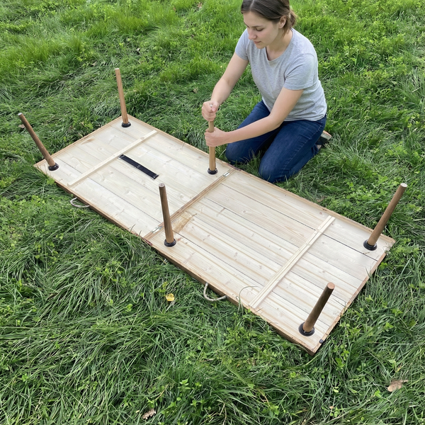 Foldable Wooden Low Table - Tapered Legs