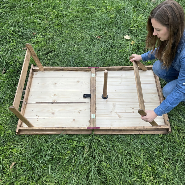 Foldable Wooden Low Table - Built-in Legs