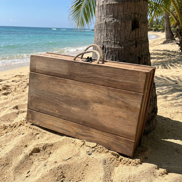Foldable Wooden Low Coffee Table - Built-in Legs