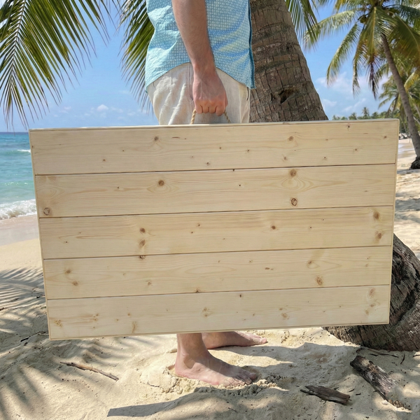Foldable Wooden Low Table - Tapered Legs
