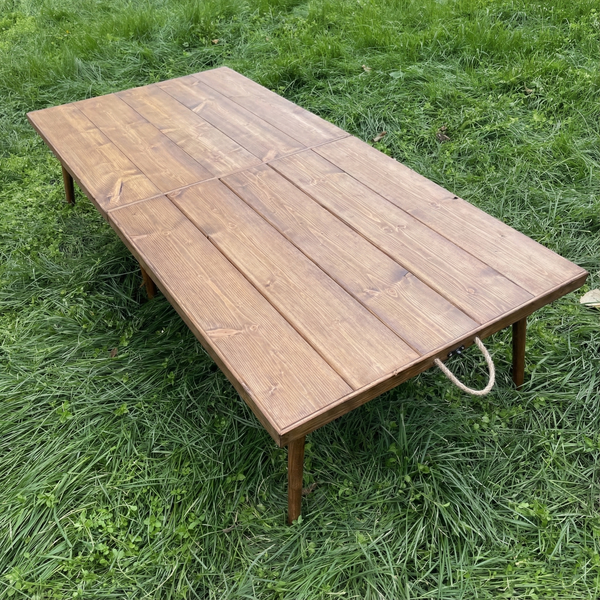 Foldable Wooden Low Table - Tapered Legs