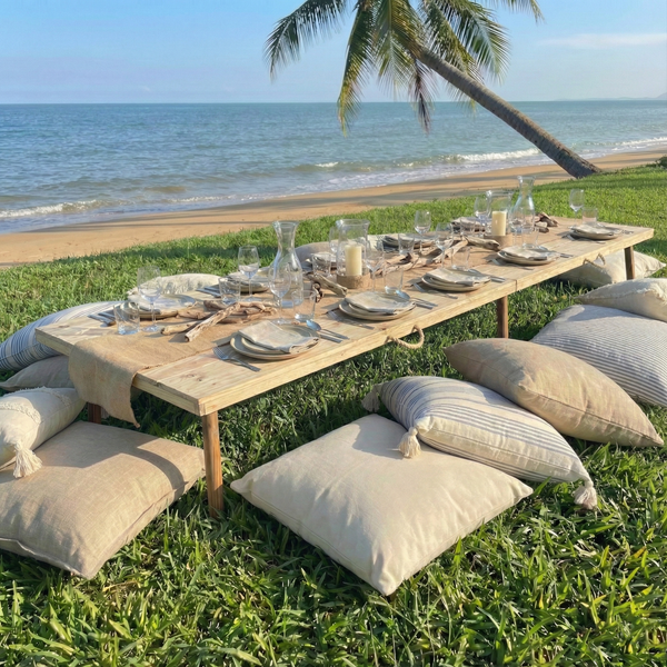 Foldable Wooden Low Table - Tapered Legs