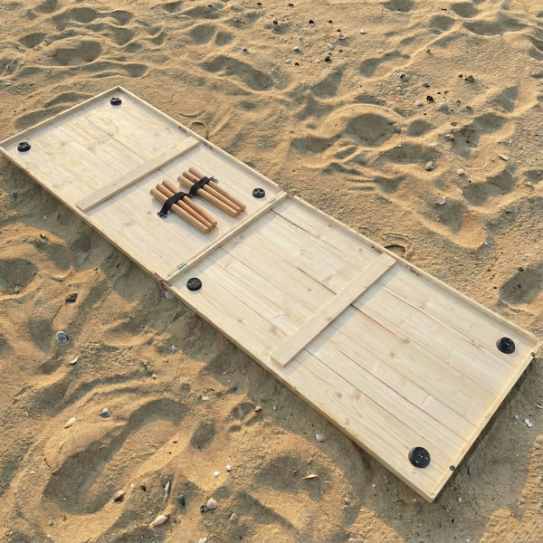 Foldable Wooden Low Table - Tapered Legs