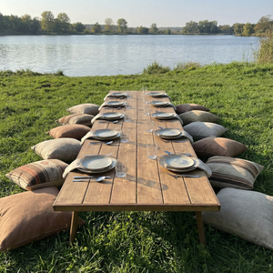 Foldable Wooden Low Table - Tapered Legs